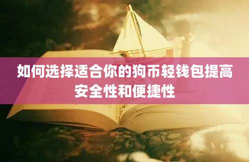 如何选择适合你的狗币轻钱包提高安全性和便捷性