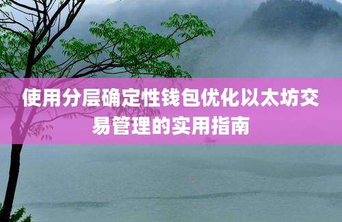 使用分层确定性钱包优化以太坊交易管理的实用指南