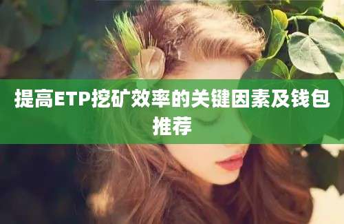 提高ETP挖矿效率的关键因素及钱包推荐